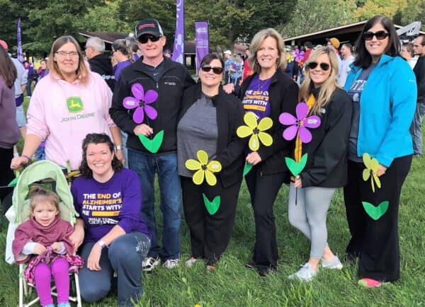 IntegraCare’s Colonial Courtyard at Bedford and Colonial Courtyard at Tyrone combined to raise $3,500 in the Walk to End Alzheimer’s event held at Lakemont Park in Altoona on Sept. 9. Team members are, left to right: Marie Foster; Phyllis Diflavis, Business Office Assistant CC Bedford; Sapphira Diflavis; Joe and Nanette Bankes, Lifestyles Coordinator at CC Bedford; Lisa Cowan, Executive Director CC Tyrone; Emily Boone, Director of Marketing CC Tyrone; and Bobbi Howsare, Director of Marketing CC Bedford.