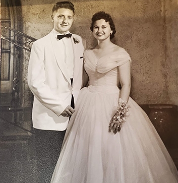 David and Marilyn Crossley in their wedding photograph