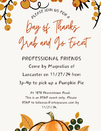 Day of Thanks Grab and Go Event