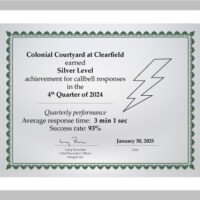CCC silver level certificate 4Q2024