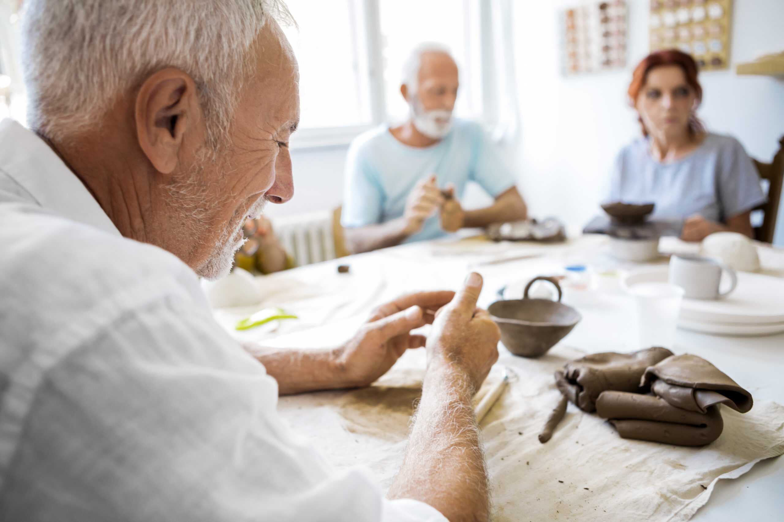 Class for pottery for senior adults