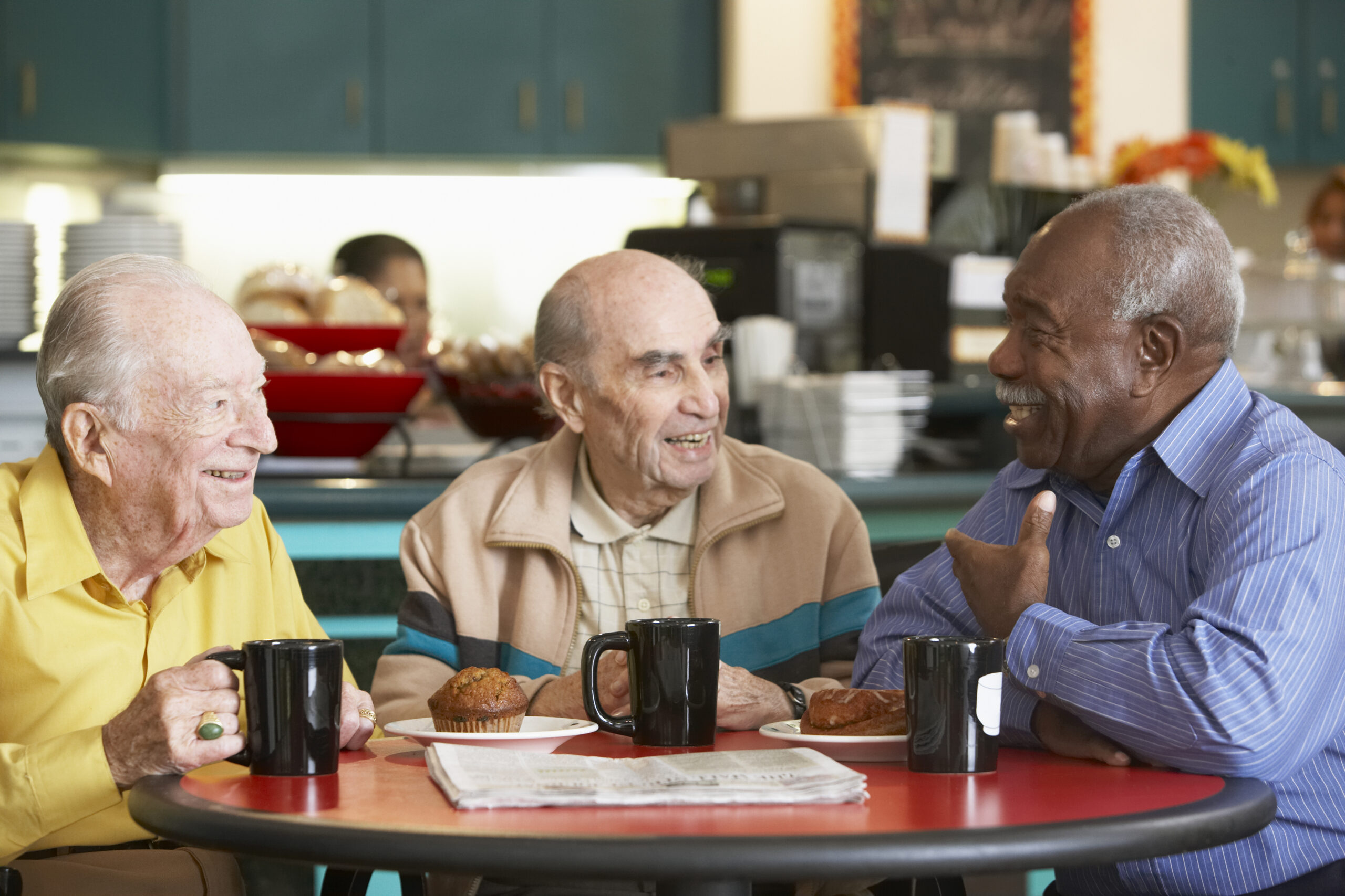 Socializing at a senior community