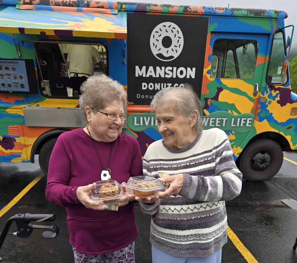 Residents enjoying a donut truck event at CCT