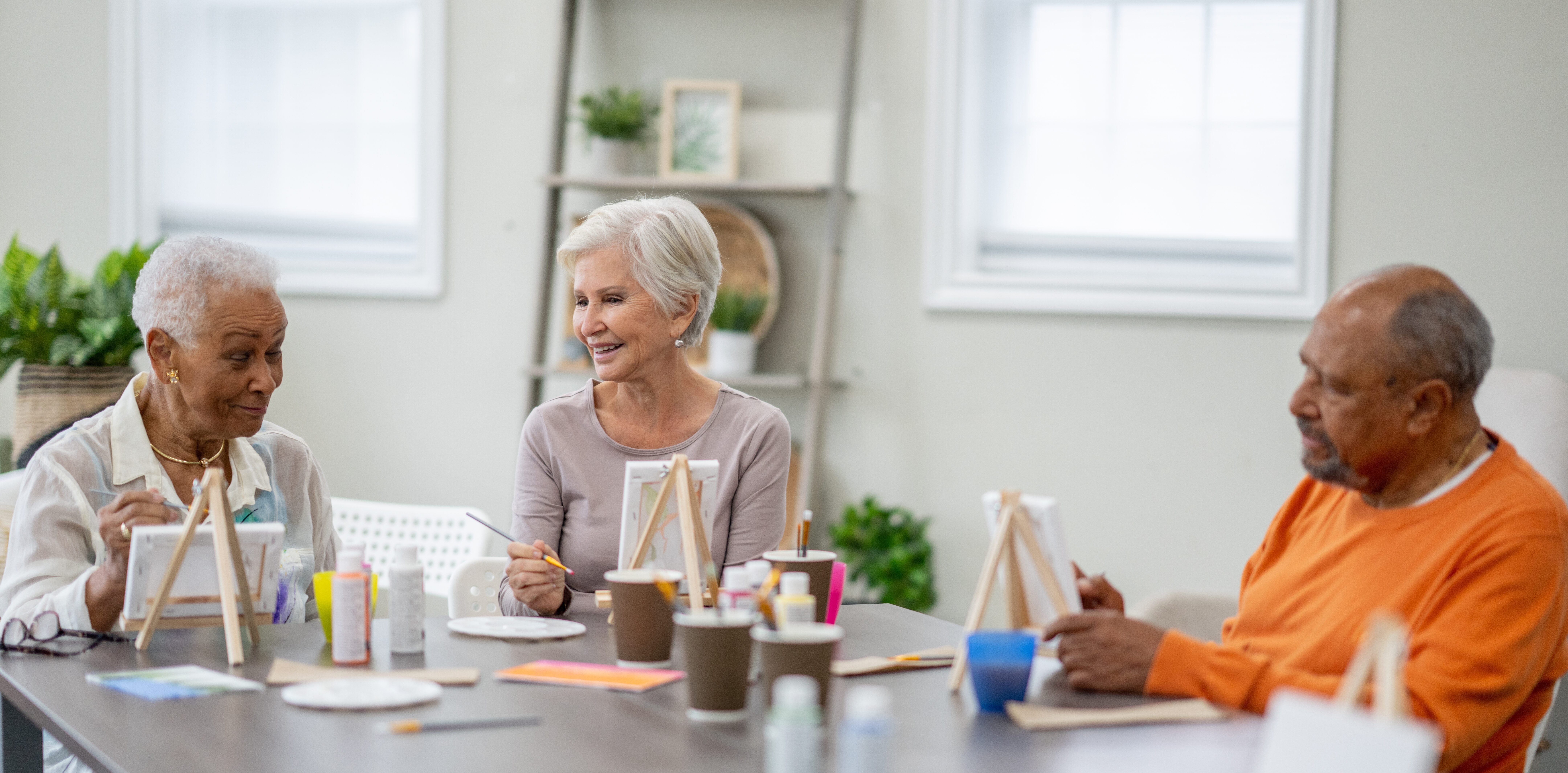Seniors painting class