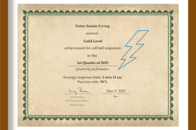 Exton Senior Living - Gold Call Bell - New Background - Palatino