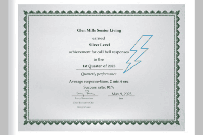 Glen Mills Senior Living - Silver Call Bell - New Background - Palatino