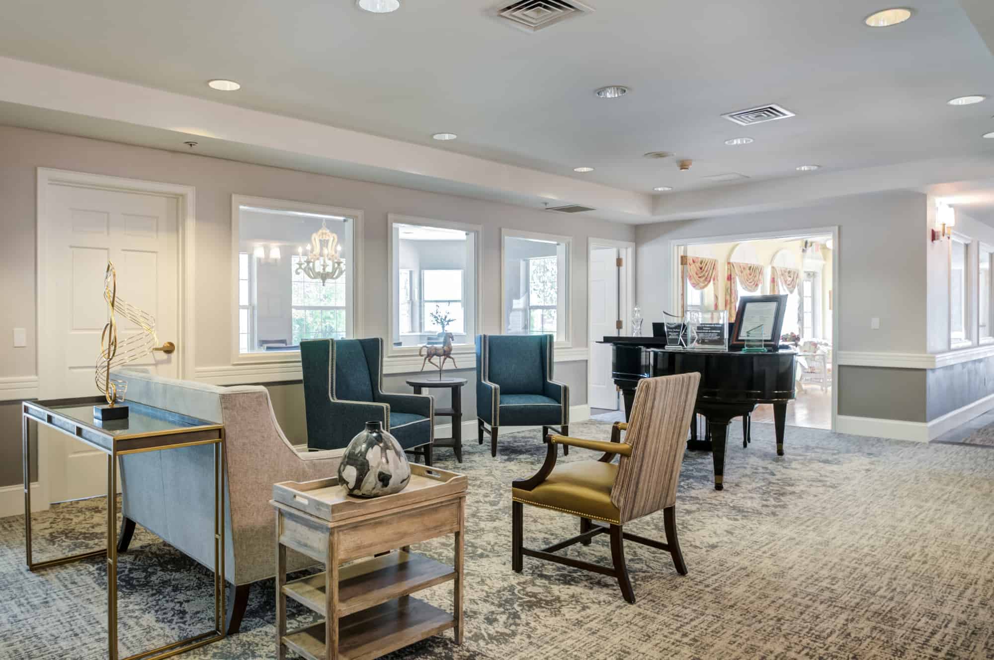 Newhaven Court at Lindwood kitchen piano area