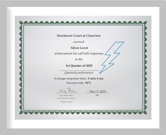 Newhaven Court at Clearview - Silver Call Bell - New Background - Palatino