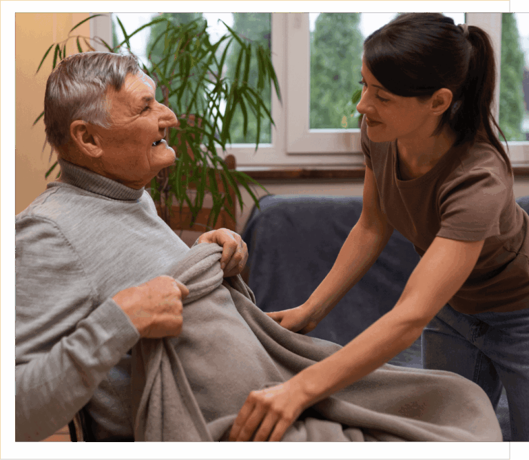 Caregiver with a male resident