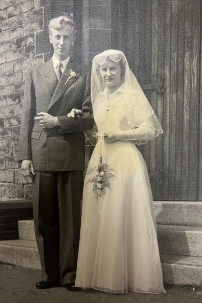 Vintage wedding photo from 1955