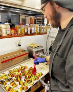 Chef preparing vegetables 