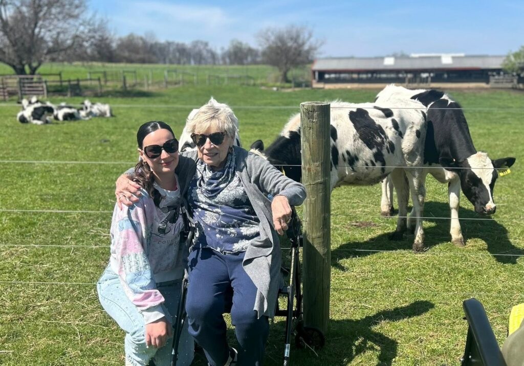 Christine Patchell of Exton Senior Living at dairy farm