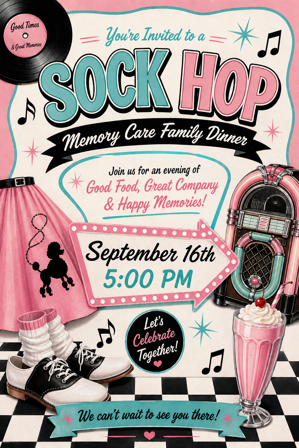 LifeStories Sock Hop Support Group & Dinner!