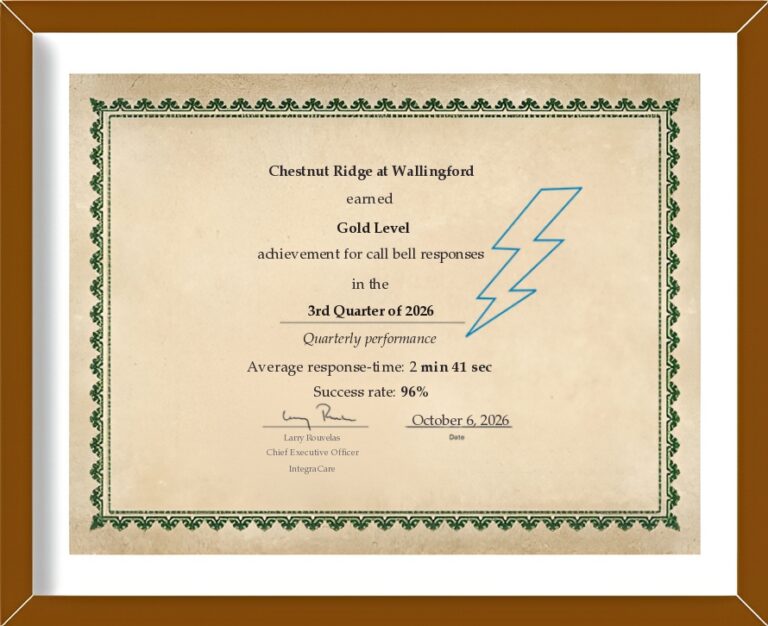 Chestnut Ridge at Wallingford gold callbell award Q3 2026